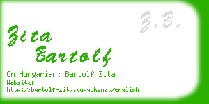 zita bartolf business card